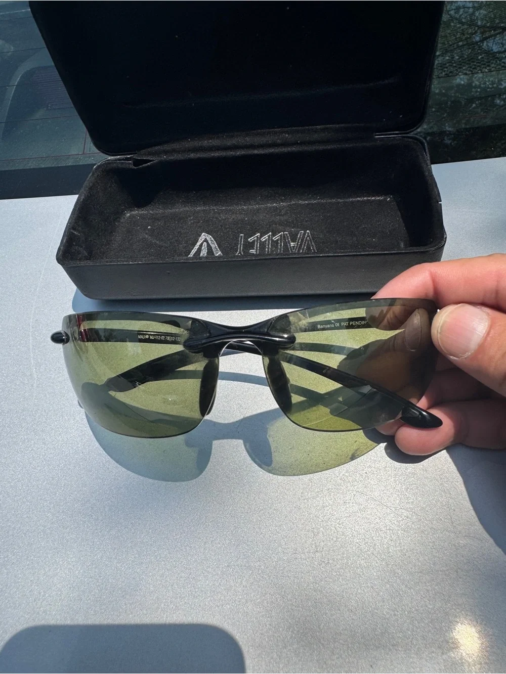 Maui Jim MJ410 12 Men's Black Frame Sunglasses with Green Lenses